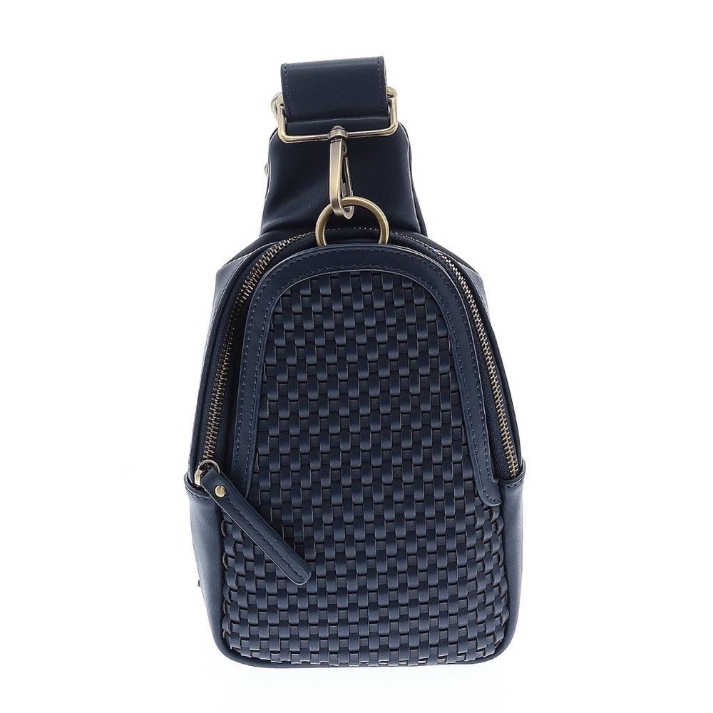 Navy Woven Sling Backpack